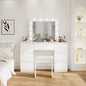 White Vanity Tables With Hollywood Mirror