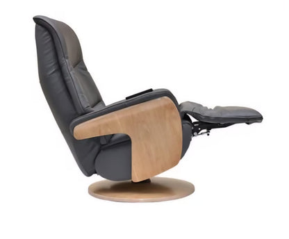Olaf Leather Power Swivel Recliner Chair