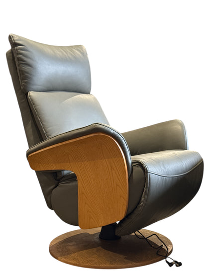 Olaf Leather Power Swivel Recliner Chair