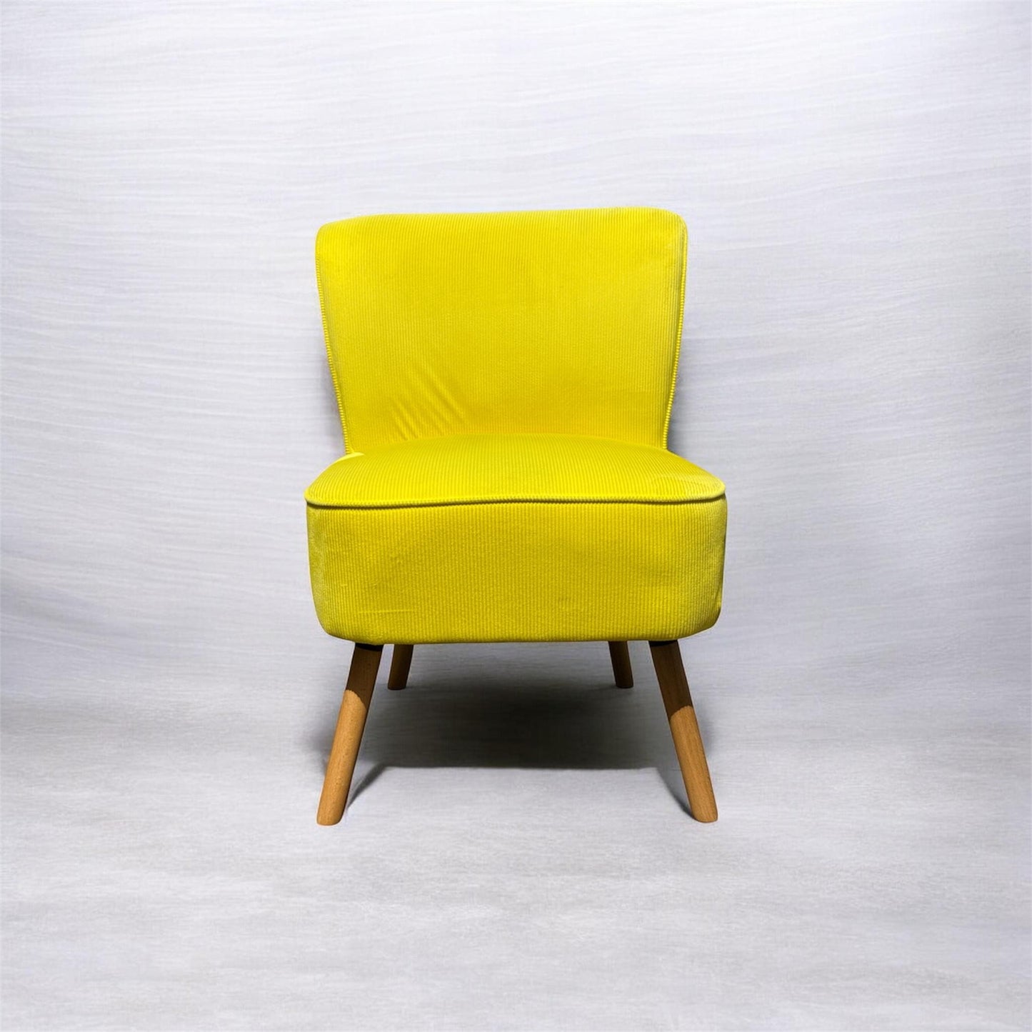 Life Style Mustard Velvet Chair with Walnut Effect Legs