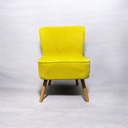 Life Style Mustard Velvet Chair with Walnut Effect Legs