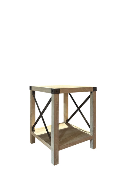 Eden Bridge Designs Walker Edison Sedalia Modern Farmhouse Metal X Side Table, 18 Inch, Stone Grey