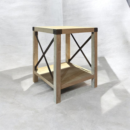 Eden Bridge Designs Walker Edison Sedalia Modern Farmhouse Metal X Side Table, 18 Inch, Stone Grey