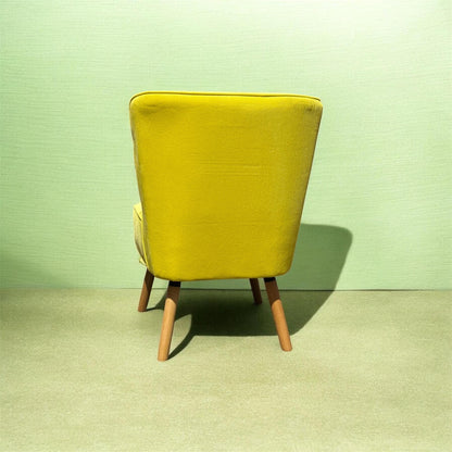 Life Style Mustard Velvet Chair with Walnut Effect Legs