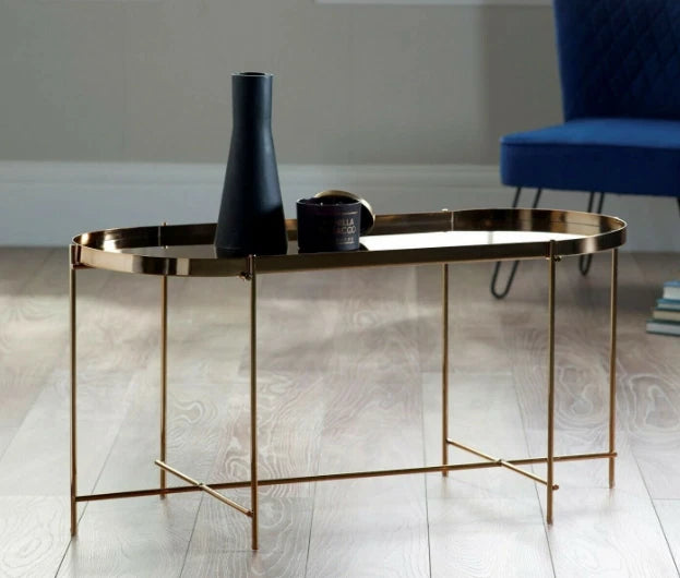 OAKLAND OBLONG COFFEE TABLE with METAL FRAME