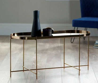 OAKLAND OBLONG COFFEE TABLE with METAL FRAME