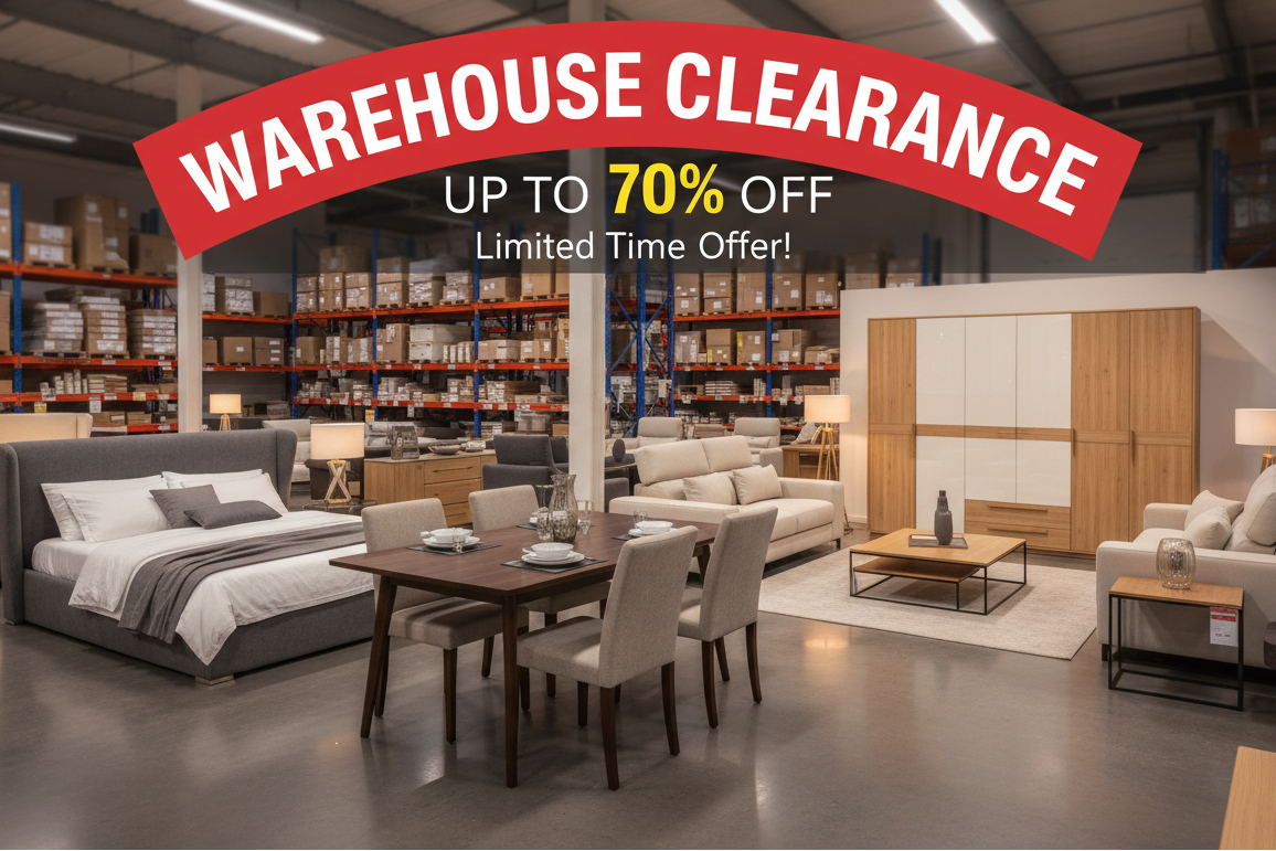 furniture warehouse, eg beds, tables wardrobes etc 