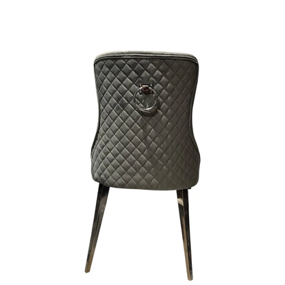 Dolce Grey Velvet Knocker Handle Dining Chair