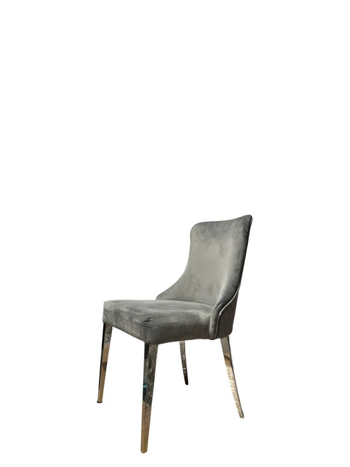 Dolce Grey Velvet Knocker Handle Dining Chair